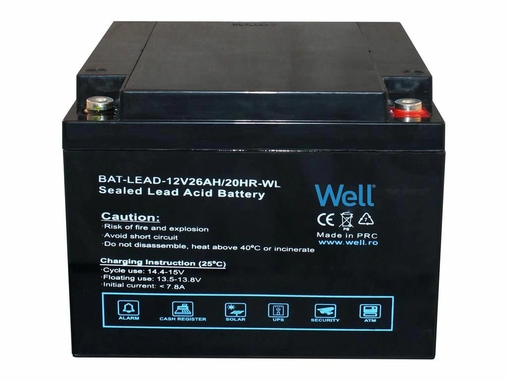 Acumulator plumb acid Well 12V 26AH, terminal L1 (M5) - imagine 3